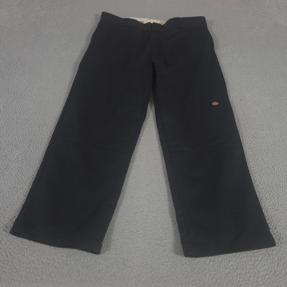 Dickies Pants Mens 40x30 Black Loose Fit Double Knee Straight Leg Twill Workwear